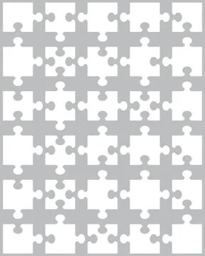 White jigsaw puzzle Stock Illustration