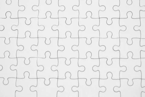 White jigsaw puzzle pattern background Stock Photos