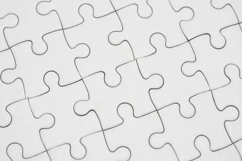 White jigsaw puzzle pattern background Stock Photos