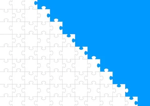 White Jigsaw Puzzle Pieces Frame Stock Illustration