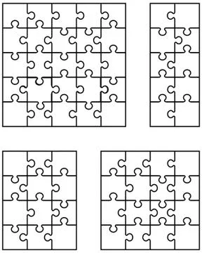White jigsaw puzzles Stock Illustration