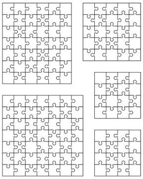 White jigsaw puzzles Stock Illustration