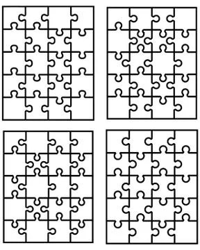 White jigsaw puzzles Stock Illustration