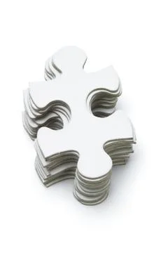 White jigsaw puzzles Stock Photos