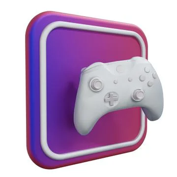 White Joystick 3D Icon. Logo game concept. Isolated on white background. 3D Stock Illustration
