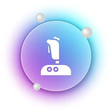 White Joystick for arcade machine icon isolated on white background. Joysti.. Stock Illustration