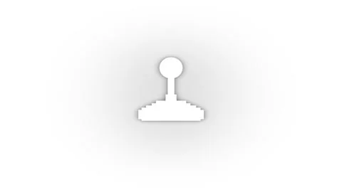 White joystick icon with shadow isolated on white background. Stock Footage 209120593