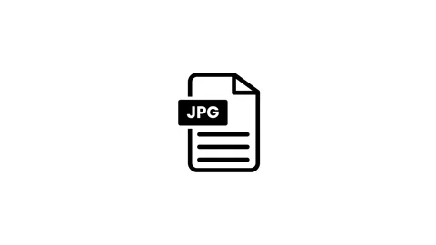 White JPG document icon animation isolated on black background Stock Footage 327606876