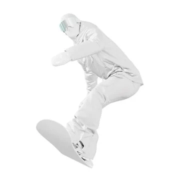 An white Jumping Snowboard image isolated on a white background Stock Illustration
