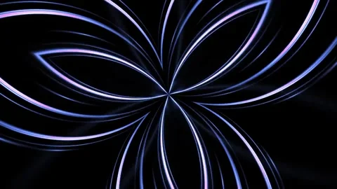 White kaleidoscope loop shape flower dark background Stock-Footage 253425960