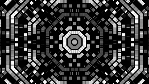 White kaleidoscope of square elements Video stock 124584434