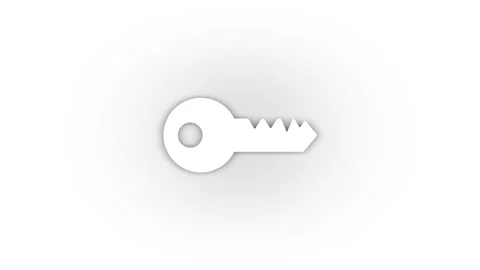 White key icon with shadow isolated on white background. Stock Footage 207341910
