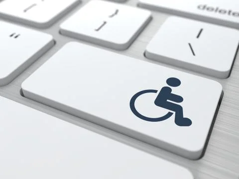 White Keyboard with Disabled Icon Button. Stock Illustration
