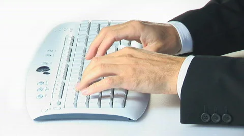 White keyboard Stock Footage
