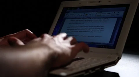 White keyboard hands typing jib 4 Stock Footage 47480138