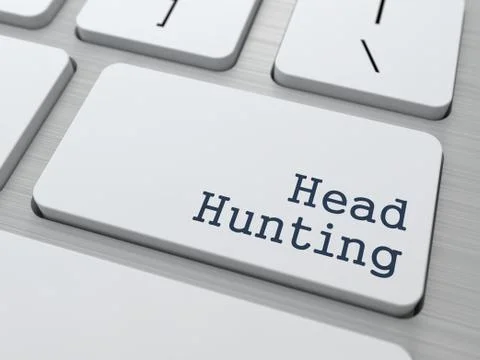 White Keyboard with Headhunting Button. Stock Illustration