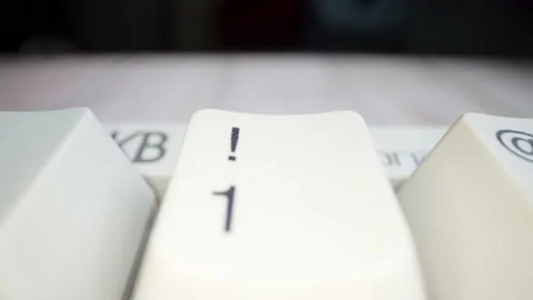 White keyboard keys. Camera movement from left to right. Macro photography. Stock Footage 146106901