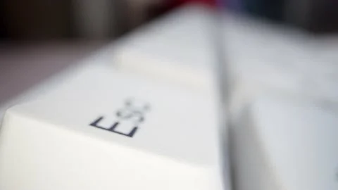 White keyboard keys. Camera movement from left to right. Macro photography. Stock Footage 146107022