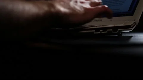 White keyboard laptop hands typing jib up 2 Stock Footage 47480117