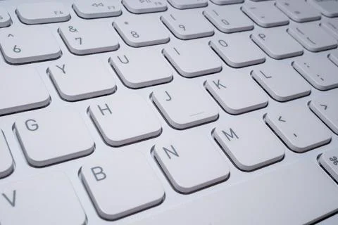 White Keyboard Macro Close-Up Computer Technology Background Foto stock