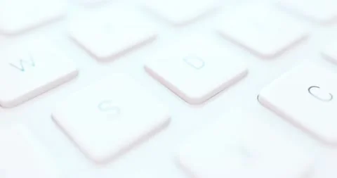 White keyboard macro close up Loop computer concept background Video stock 133766726