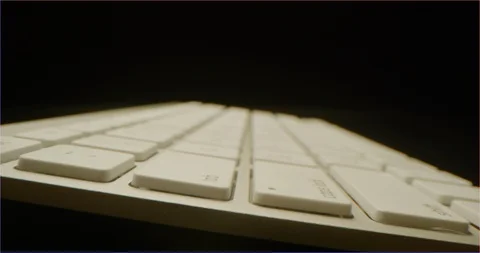 White keyboard macro shot isolated Video stock 126260811