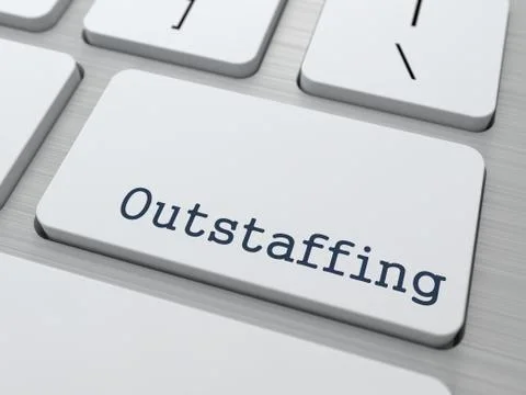 White Keyboard with Outstaffing Button. Stock Illustration