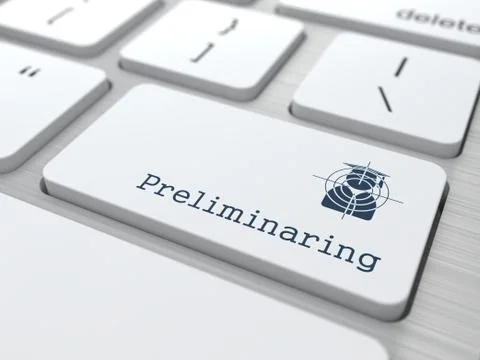 White Keyboard with Preliminaring Button. 스톡 일러스트