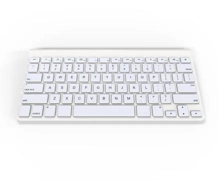 White keyboard on white background, ideal for digital and print design. Stock Illustration