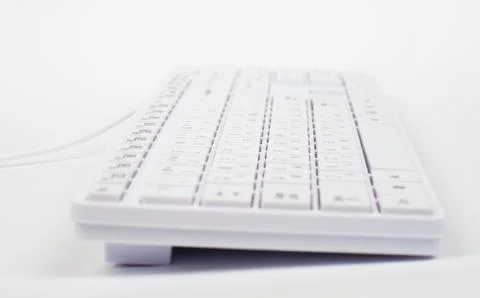 White keyboard with wire Stock Photos