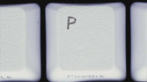 White keys extreme close up view. Keyboard typing fast stop motion. Stock-Footage 81595372