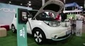 White KIA Soul EV electromobile HD Footage