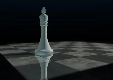 White king alone on a chessboard 2 Stock Illustration