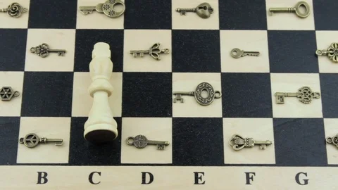 The white king among keys slider view Stock Footage 79640088