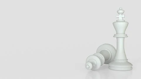 The white king chess for hobby or Business concept 3d Rendering. Illustrazione stock
