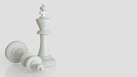 The white king chess for hobby or Business concept 3d Rendering. Illustrazione stock