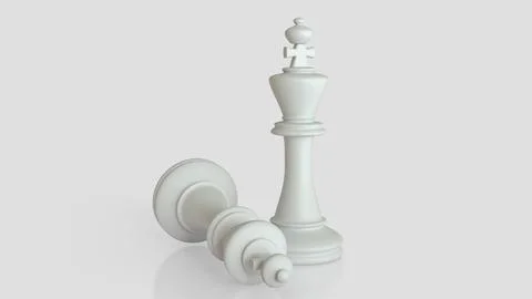 The white king chess for hobby or Business concept 3d Rendering. Illustrazione stock