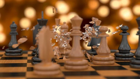 White king on a chessboard Stock Footage 103682751