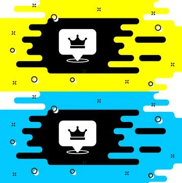 White King crown icon isolated on black background. Vector Stockillustratie