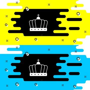 White King crown icon isolated on black background.  Vector Stockillustratie
