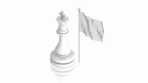 White king with flag Stock Footage 11883155