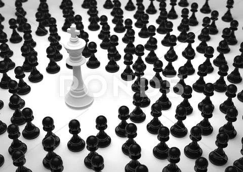 White king surrounded Stock Illustration