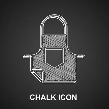 White Kitchen apron icon isolated on crumpled paper background. Chef uniform for Stock Illustration