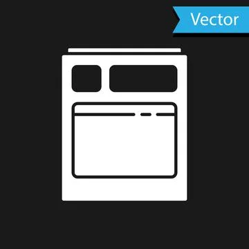 White Kitchen dishwasher machine icon isolated on black background.  Vector I Stock Illustration