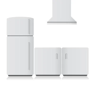 White kitchen electronics. illustration Stock Illustration