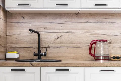 White kitchen set Stock Photos