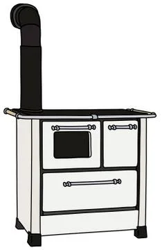 The white kitchen stove Stock Illustration