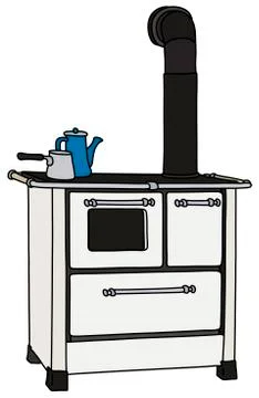 The white kitchen stove Stock Illustration