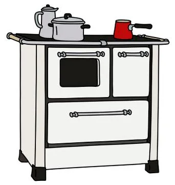 The white kitchen stove Stock Illustration