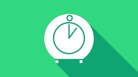 White Kitchen timer icon isolated on green background. Cooking utensil. 4K Video Video stock 146948208